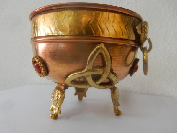 Triquetta Kupferräucherschale dreifüßig